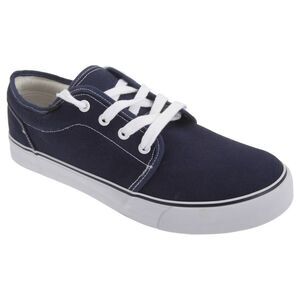 Dek Boys 4 Eye Padded Canvas Deck Shoes / Navy Blue